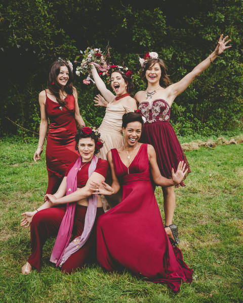 Alternative fun wedding portrait