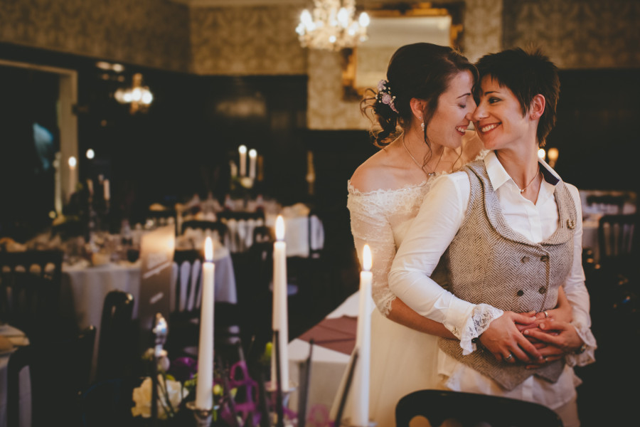 Gay wedding brides portrait