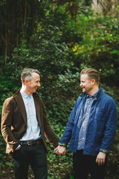 Relaxed couples shoot gay men