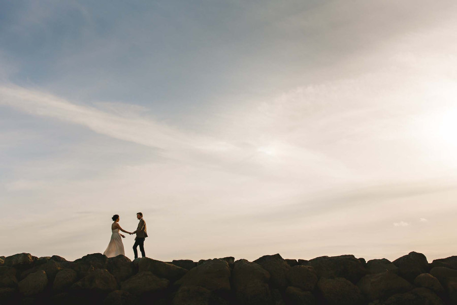 Sandbanks couples portrait