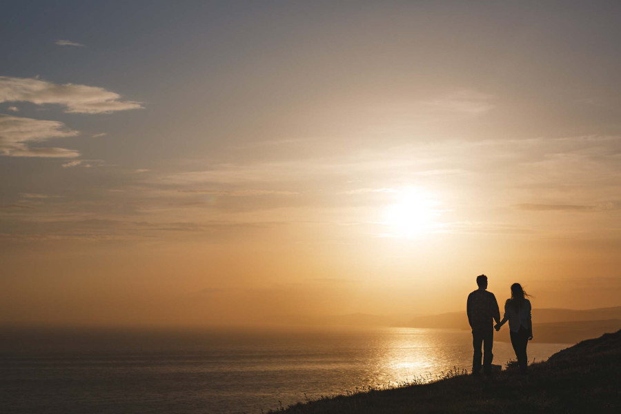 Sunset portrait Jurassic coast