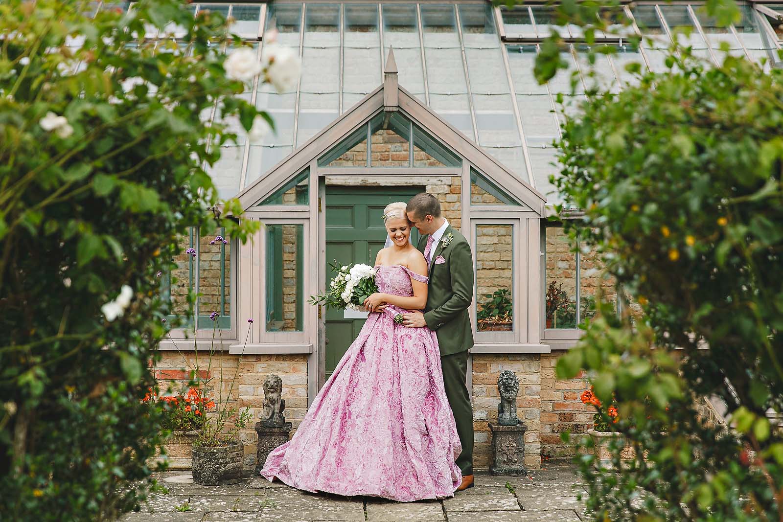 Alternative pink wedding dress gown