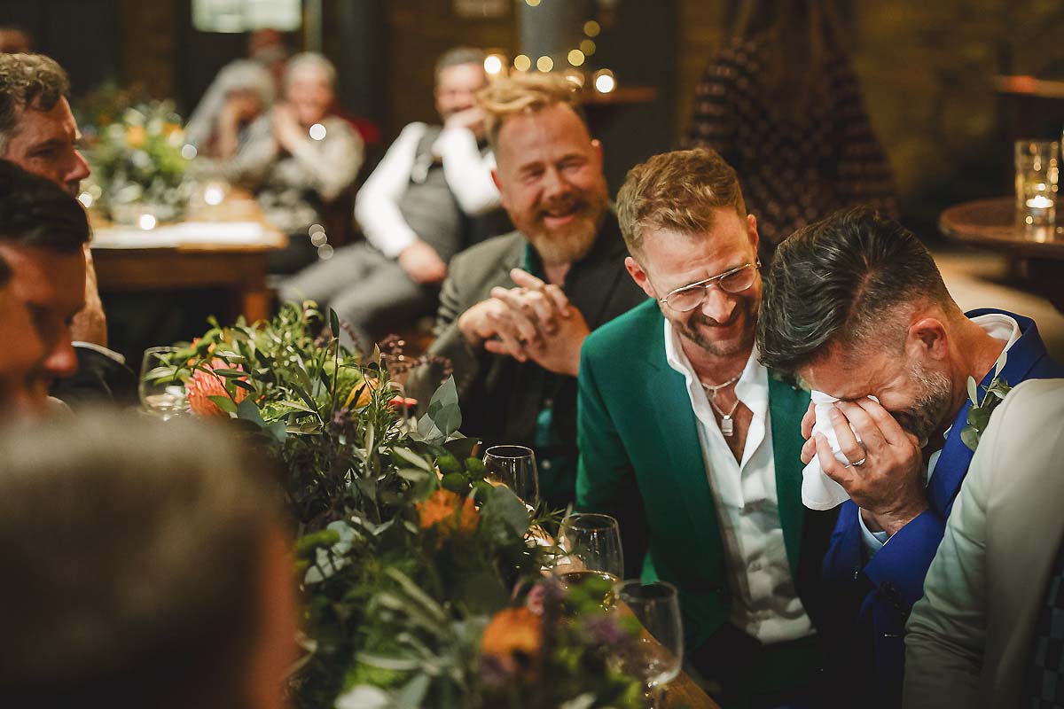 Emotional moment gay wedding documentary photography