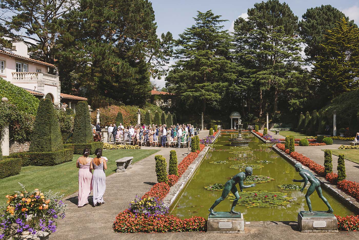 Italian Villa outdoor wedding ceremony Poole Dorset