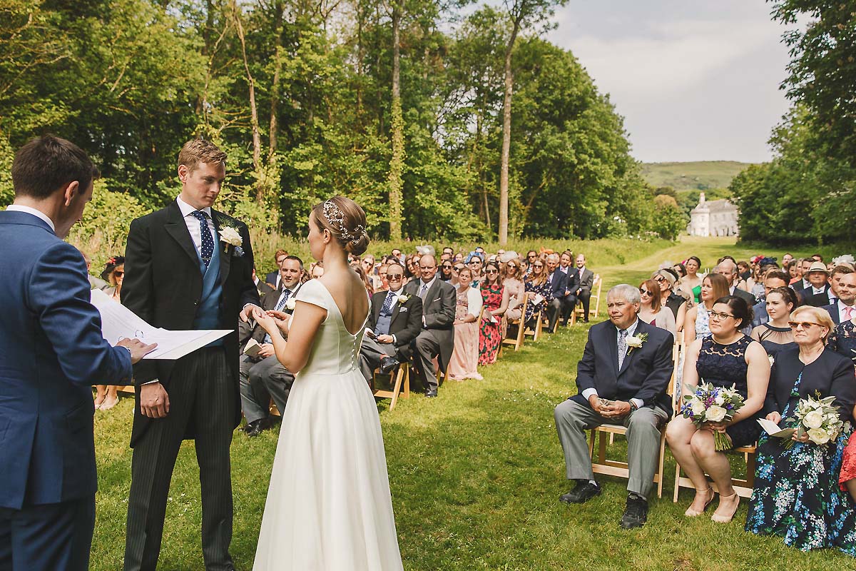 Ceremony at Smedmore House in Dorset photographed by Dorset wedding photographer Paul Underhill
