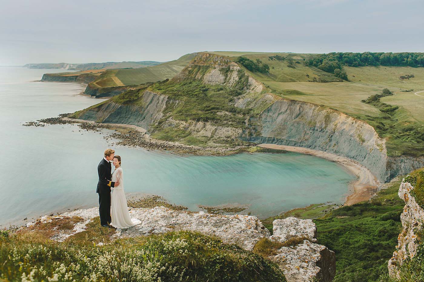 St Aldhlems Chapel - wedding portrait by Dorset wedding photographer