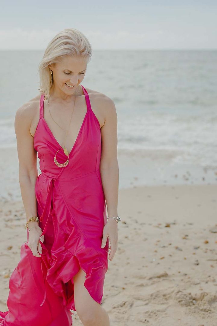Creative branding portrait on location in Bournemouth for wellness coach