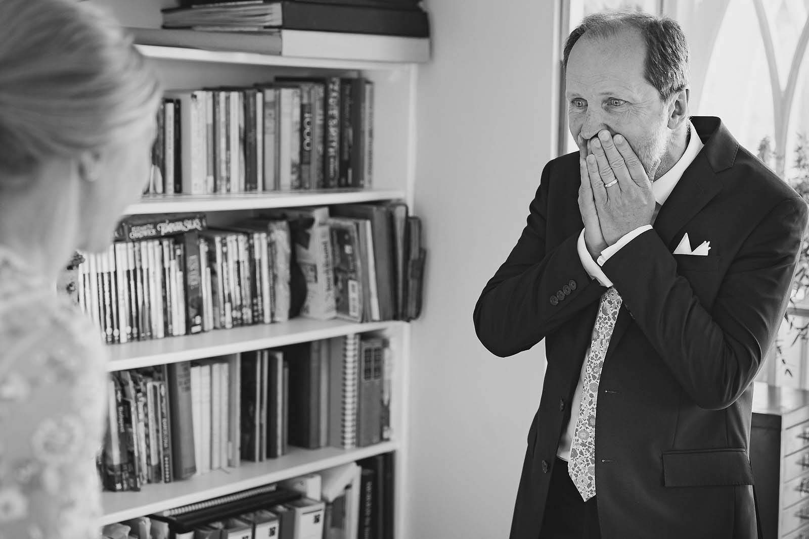 Emotional father of the bride - Dorset wedding photography