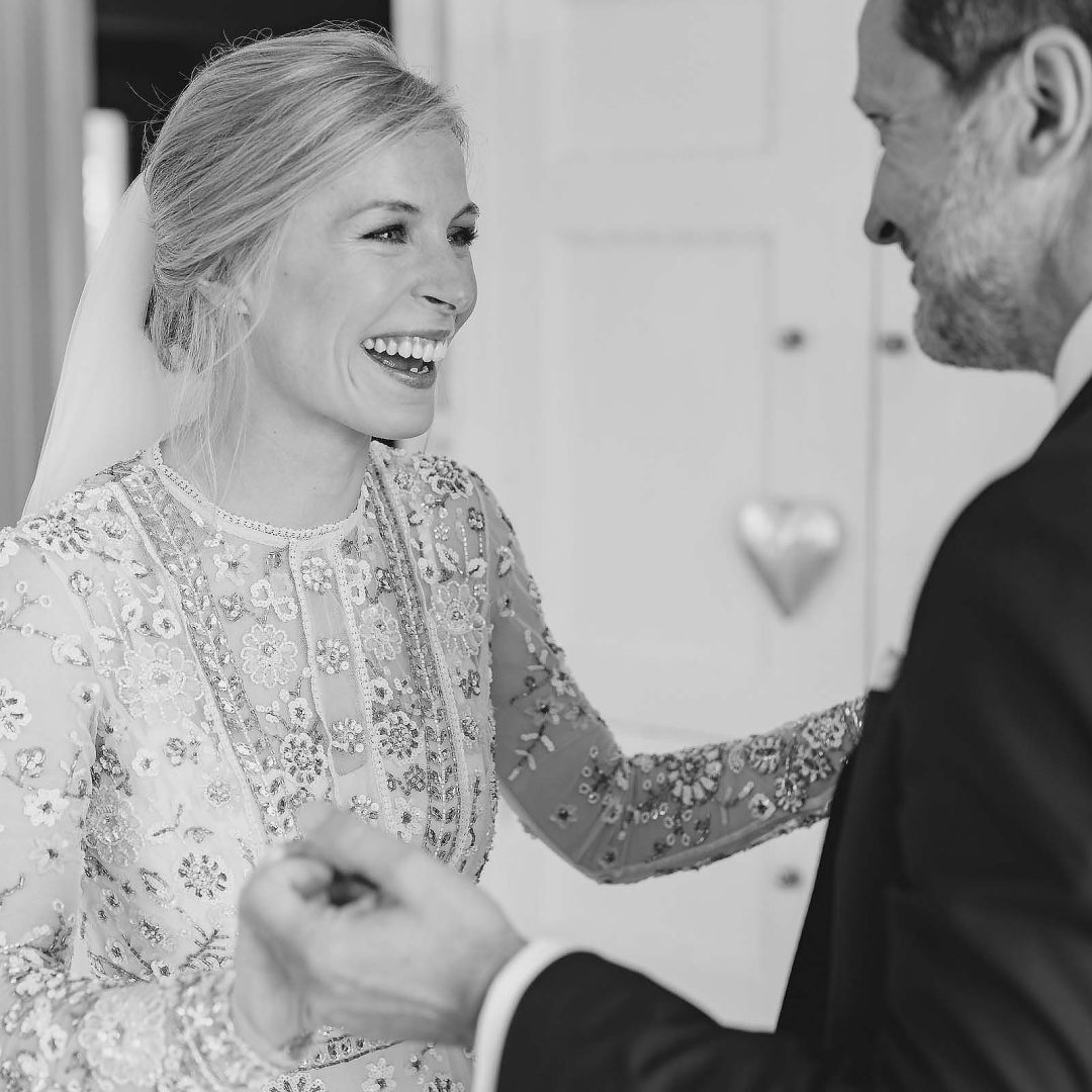 Faye embraces her dad in a heartfelt hug after the emotional first look