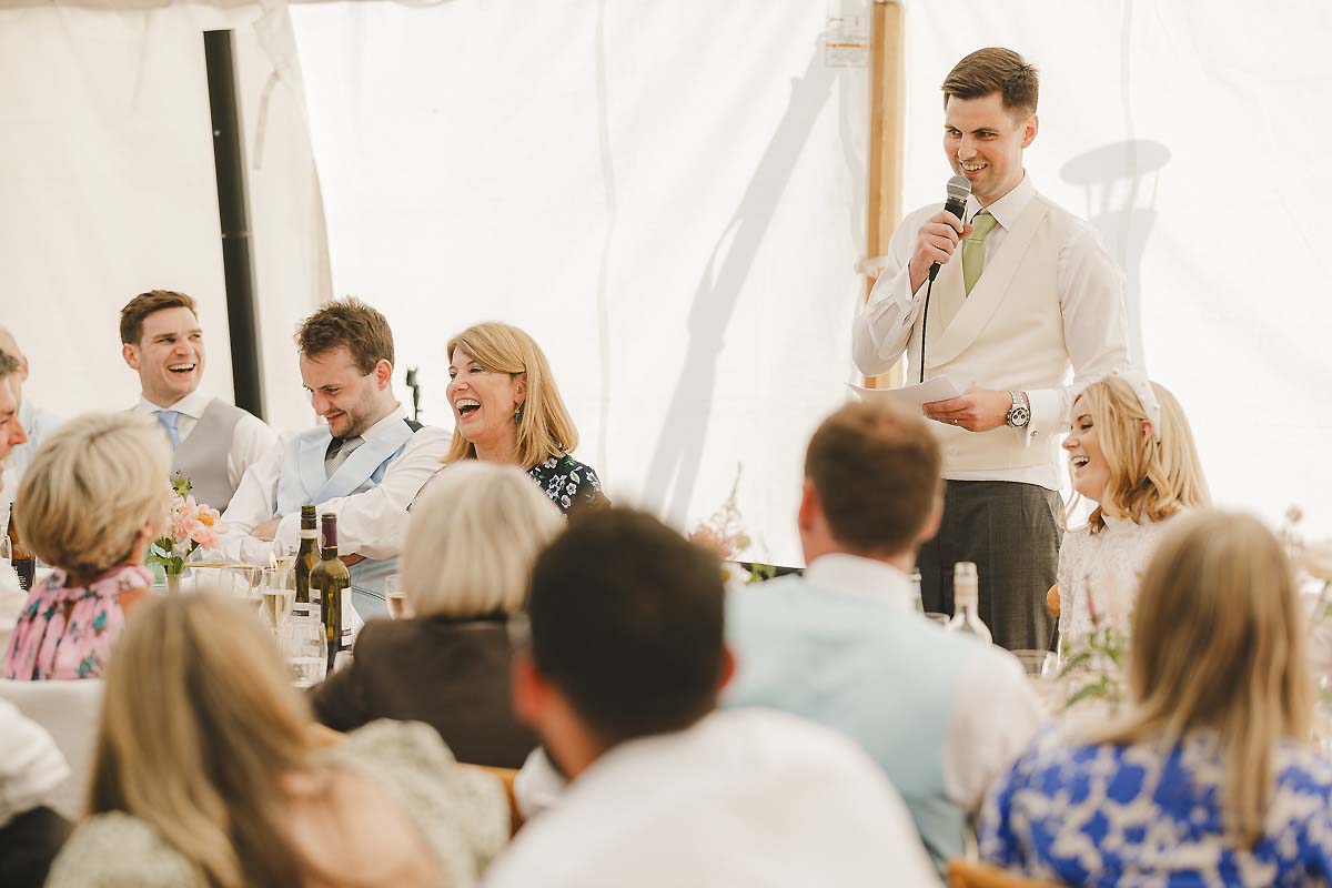 Groom's speech - documentary wedding photography