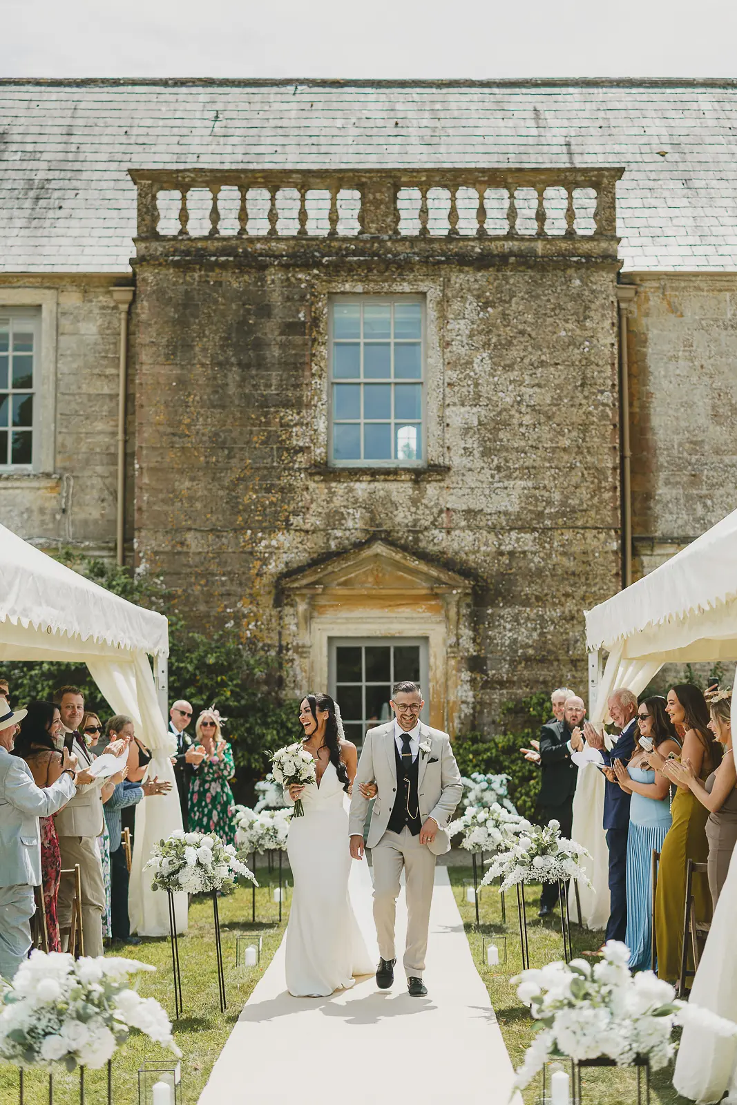 Wedding ceremony at Mapperton House, Dorset, photographed by Paul Underhill