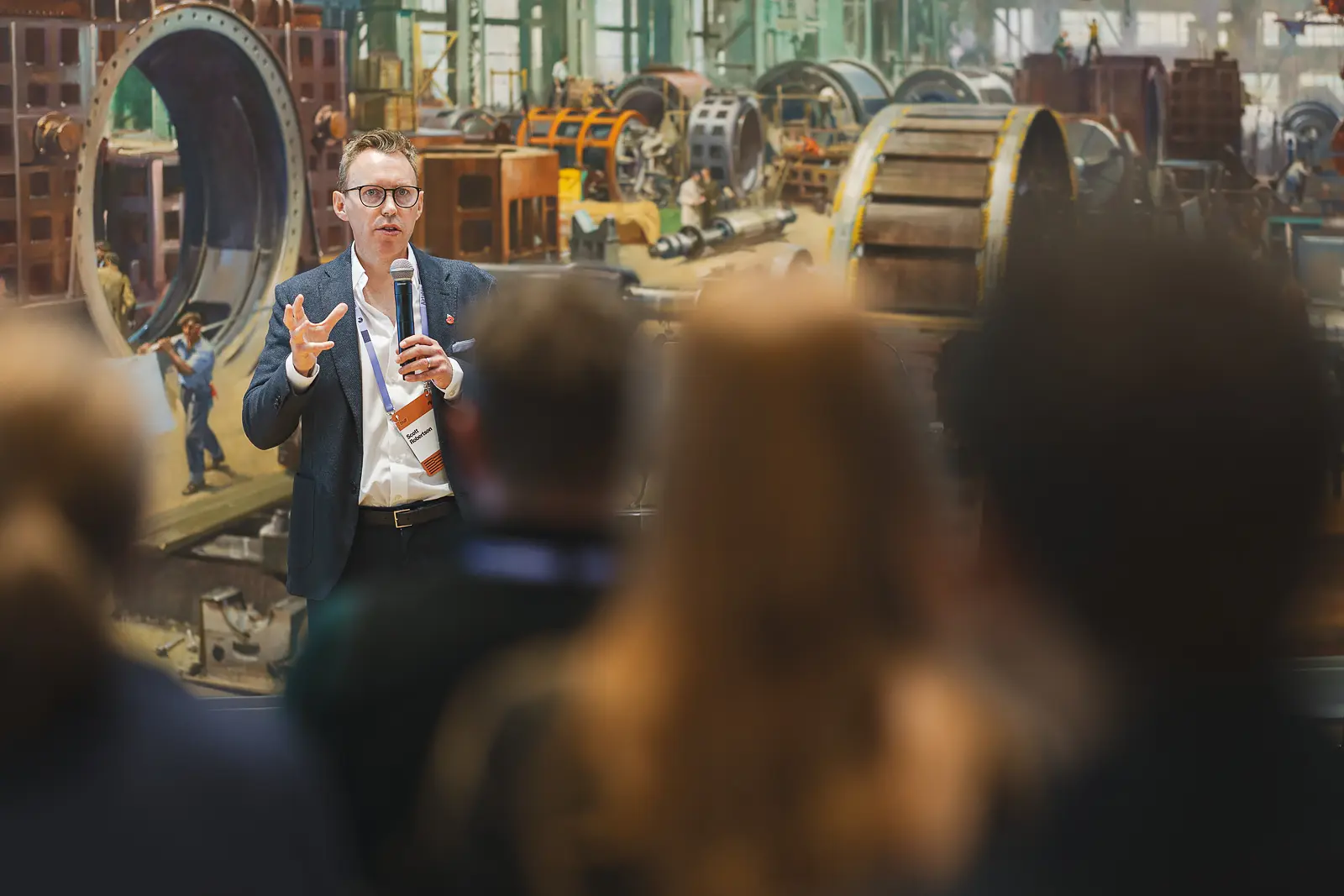 Conference speaker presenting at the Science Museum in London