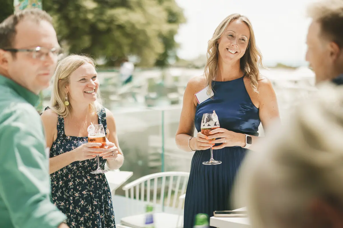Guests networking at a corporate event at The Nici Hotel in Bournemouth