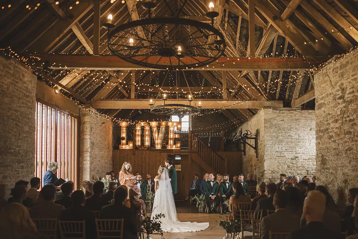 Kingston Country Courtyard Dorset wedding venue ceremony in the barn