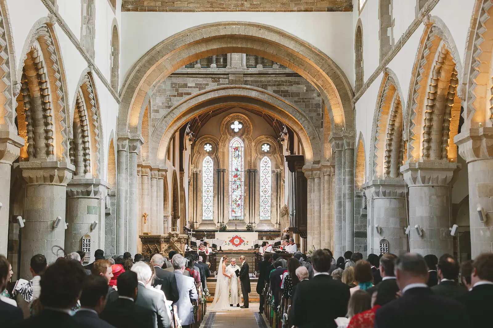 Wedding ceremony in Wimborne Minster, Wimborne, Dorset